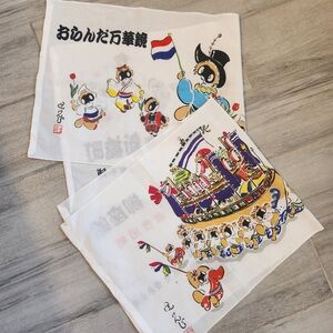 Nagasaki Kunchi set 2 hand towels 100% cotton tenugui souvenir Japan festival